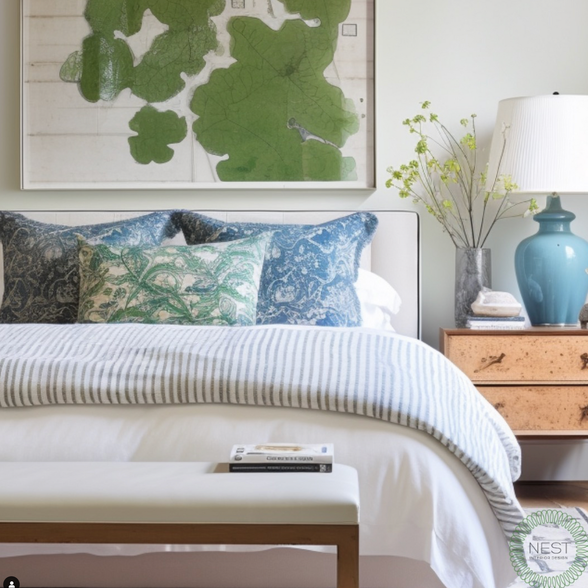 Fresh Primary Suite: Cozying Up in Colorful Style – Nest Interior Design