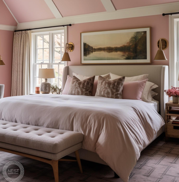 Sophisticated & Soothing Blush Bedroom – Nest Interior Design