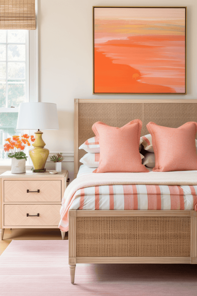 Warm Colors in a Textured Guest Bedroom - Nest Interior Design