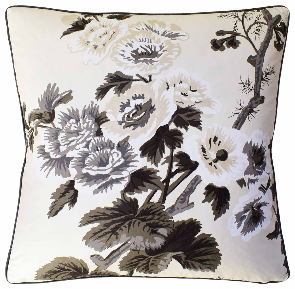 Pyne Hollyhock in Charcoal Pillow - NESTED