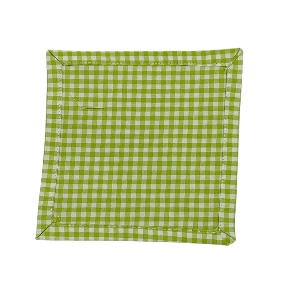 Cocktail Napkins in Green Gingham, Set of 4 - NESTED