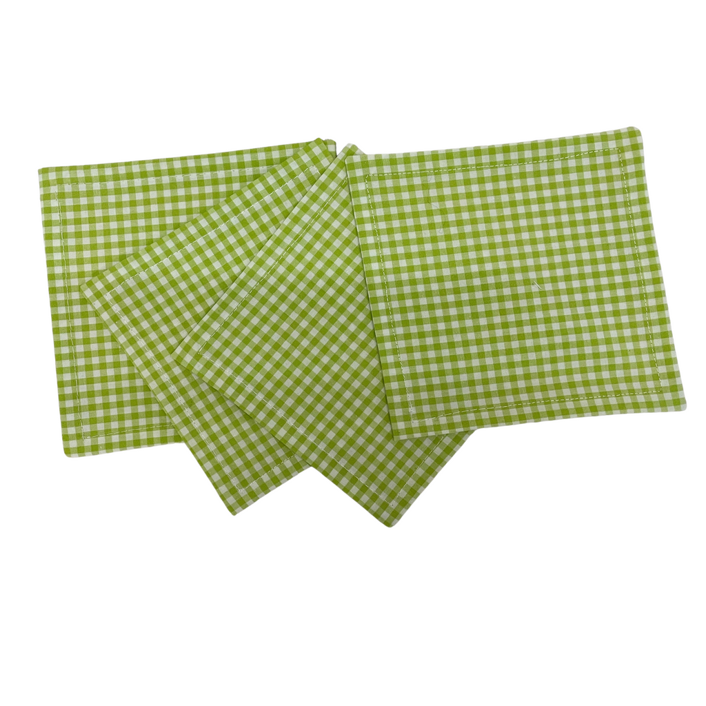 Cocktail Napkins in Green Gingham, Set of 4 - NESTED