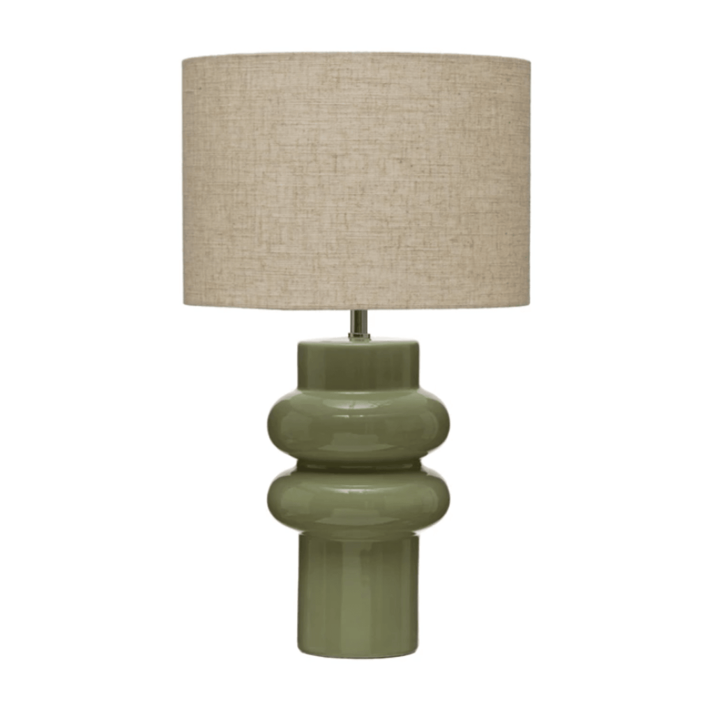 Green Stoneware Table Lamp - Nested Designs