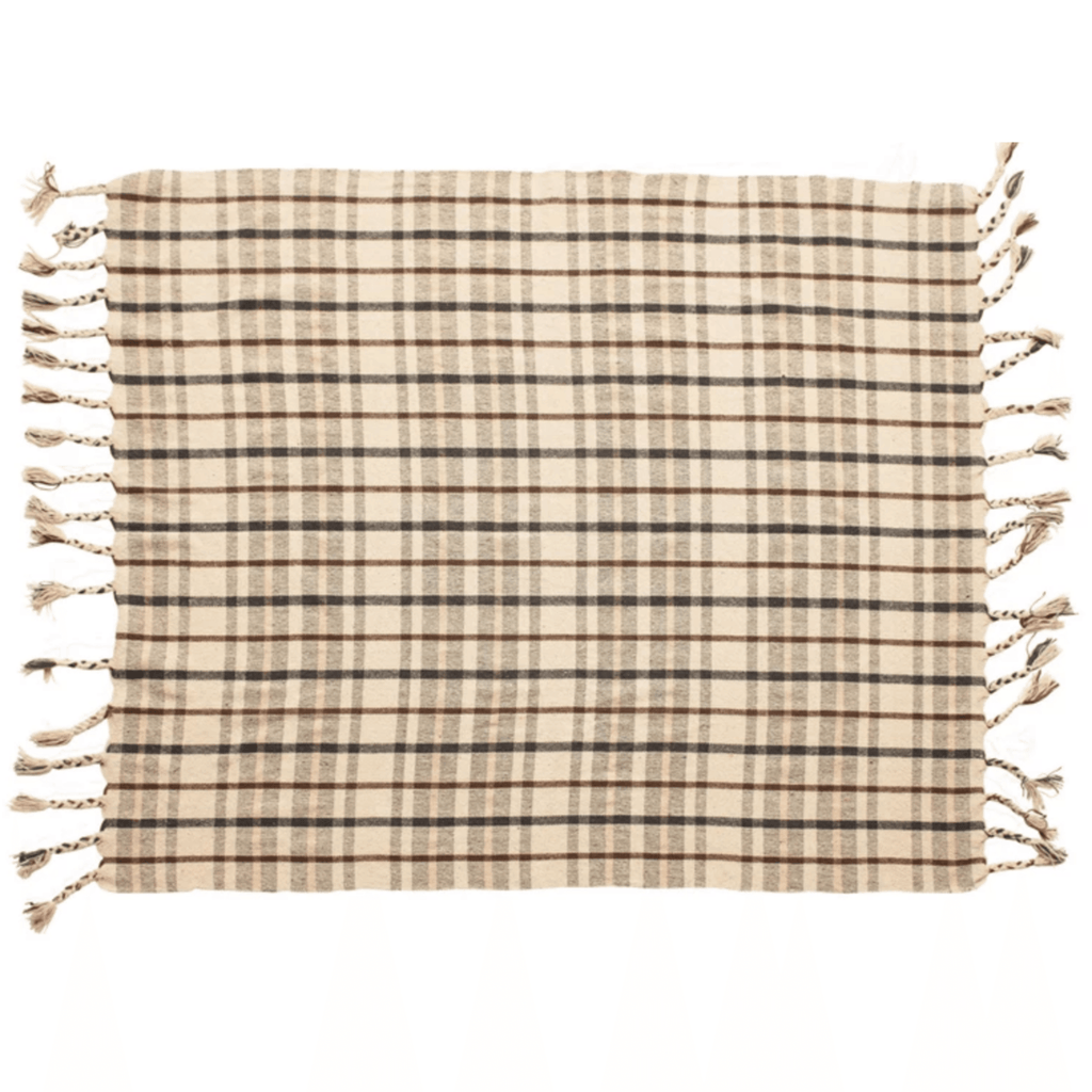 Plaid Throw with Tassels - Nested Designs