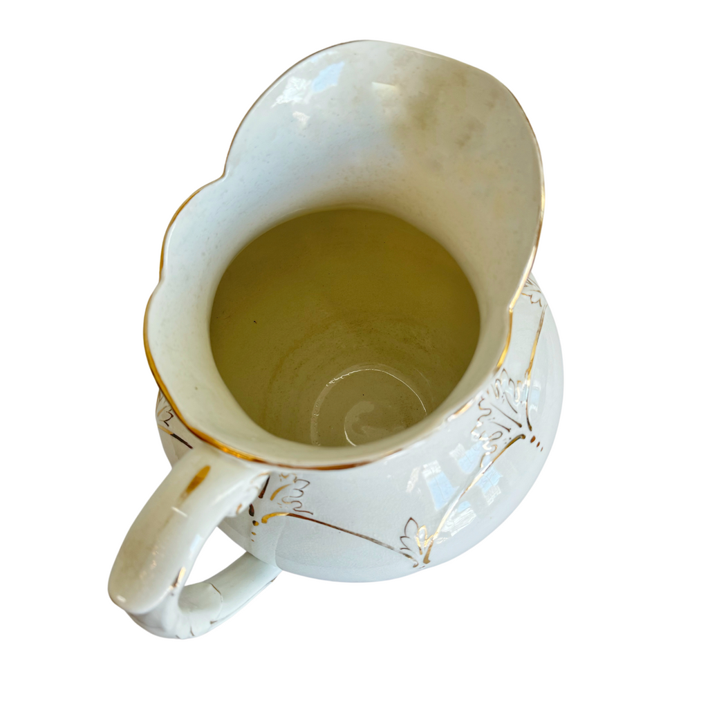 Gold Detailed Ironstone Pitcher - NESTED