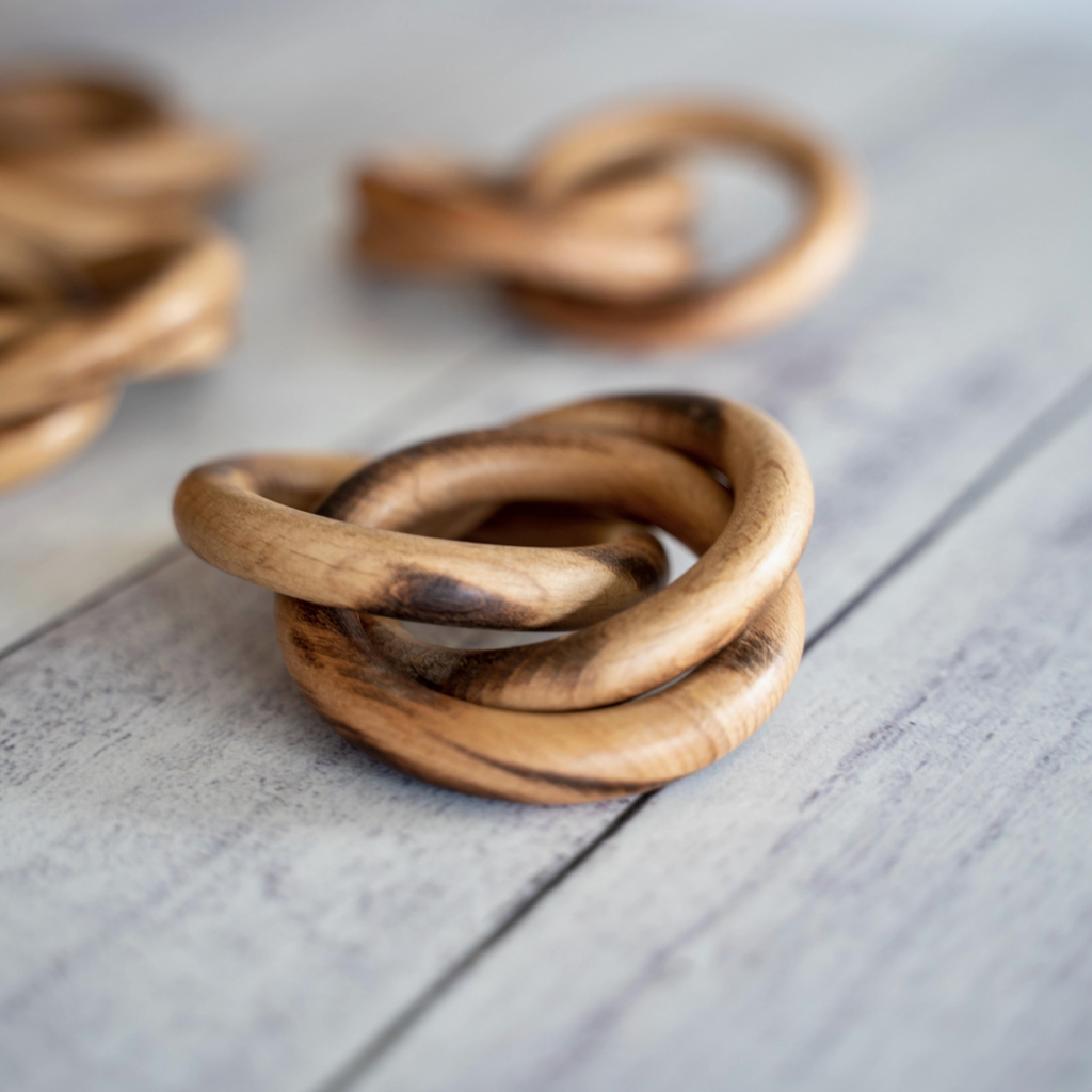 Wood Bangles Napkin Rings, Set of Four - Nest