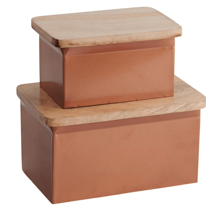Large Copper Box with Lid - Nest Interior Design