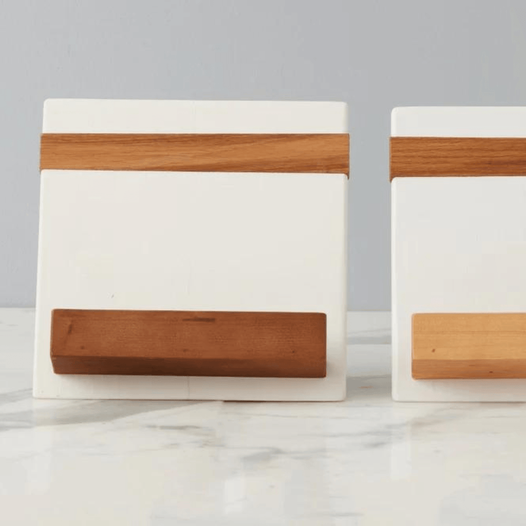 White Mod Ipad & Cookbook Holder - Nested Designs
