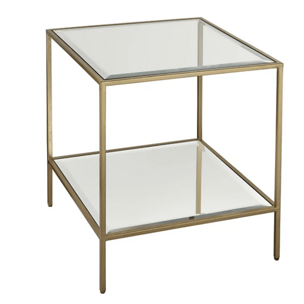 Gold and Glass End Table - Nest Interior Design