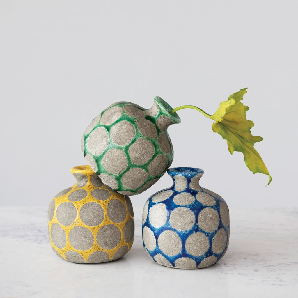 Terra-cotta Vase with Wax Relief Dots - Nest Interior Design
