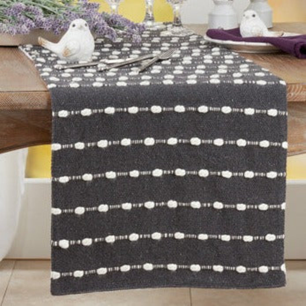 Black and White Chunky Striped Runner - Nested Designs