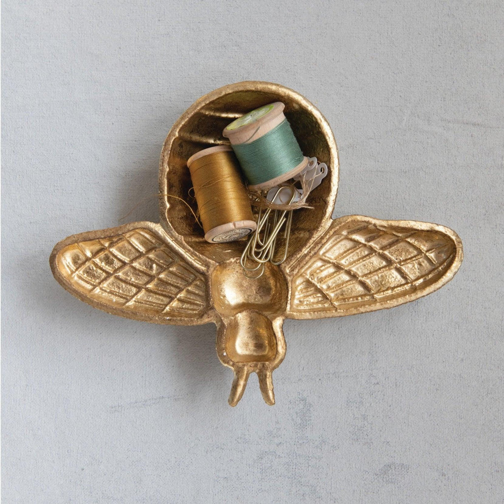 Gold Cast Iron Bee Dish - NESTED