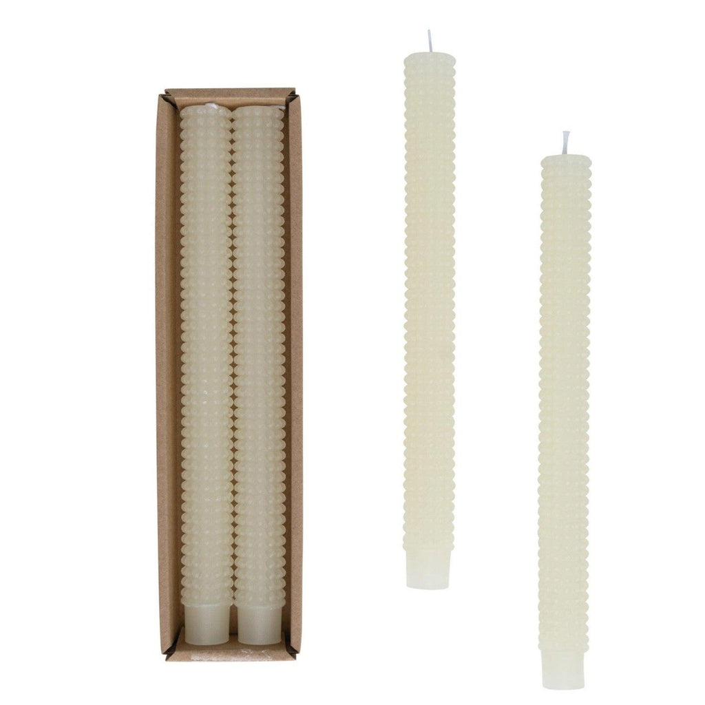 Hobnail Taper Candles Unscented - White - Nest Interior Design