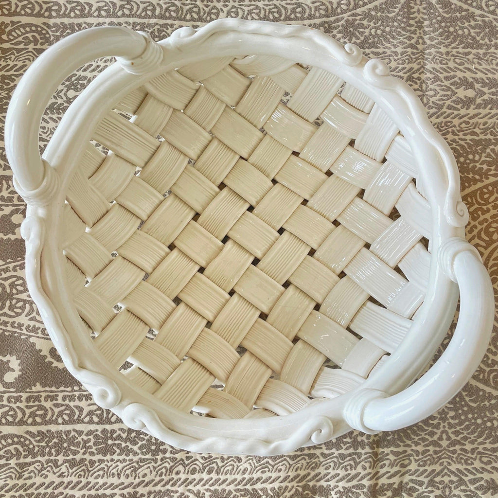 Woven White Ceramic Bowl - Nest Interior Design