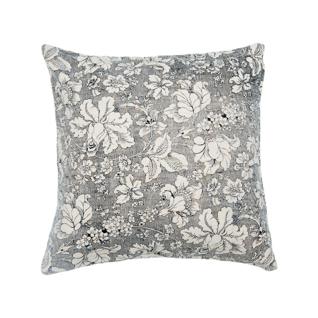 Black and Cream Floral Pillow - NESTED