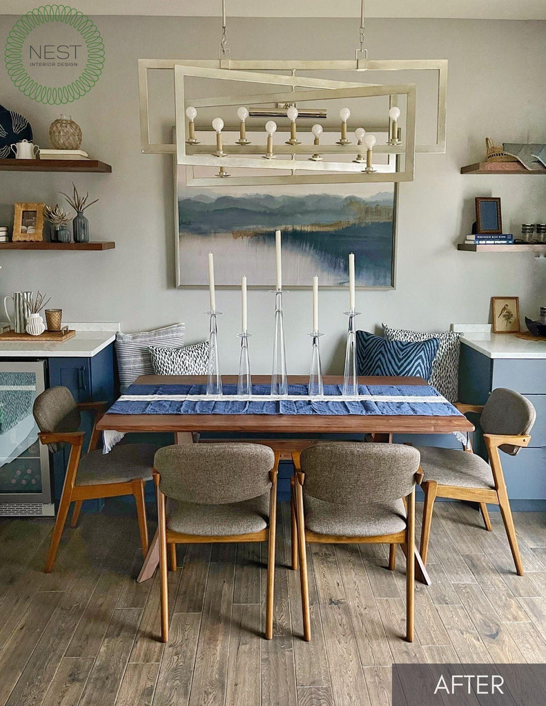 Dramatic Blue and Gray Kitchen Makeover - Nest Interior Design