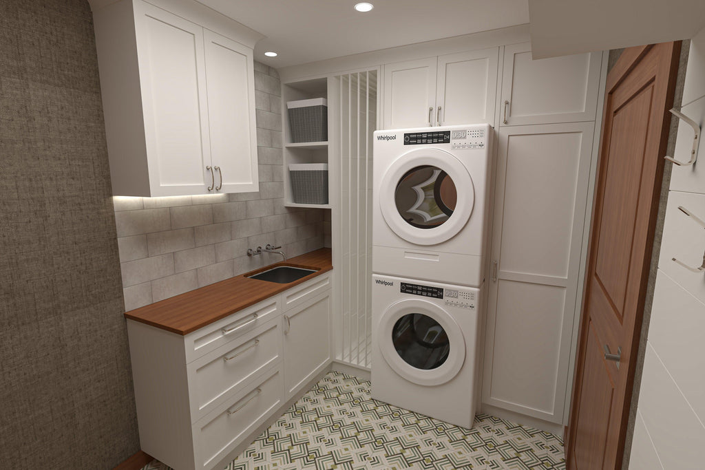 Subtle Green and Mint Laundry Room Concept - Nest Interior Design