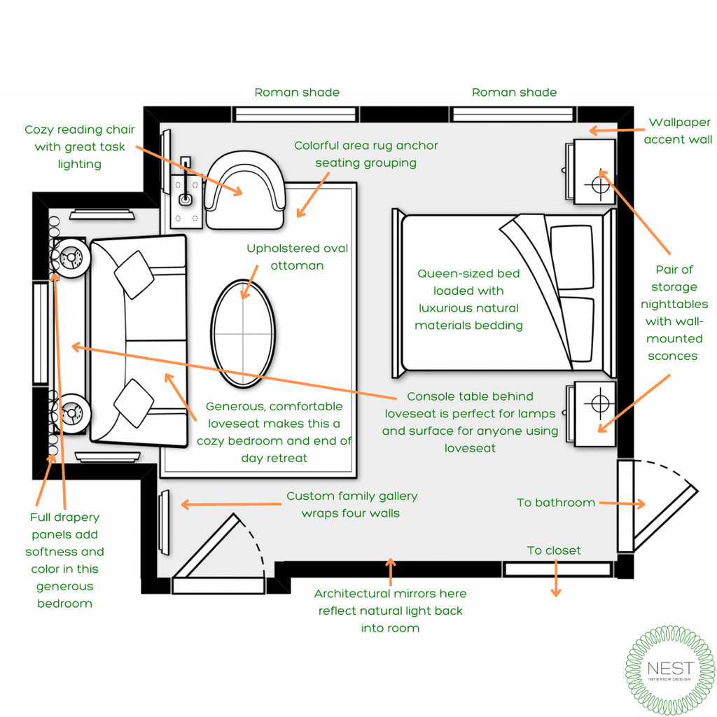 Luxurious Primary Bedroom Plan - Nest Interior Design