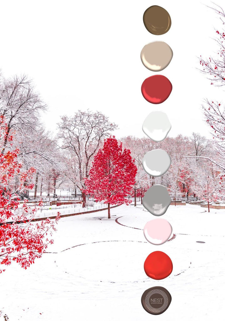 Red Winter Palette: Layering Neutrals with Vibrant Reds - Nest Interior Design