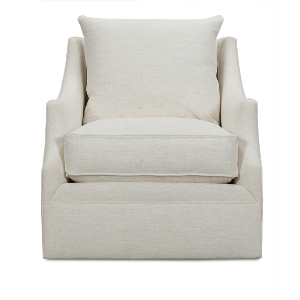Kara Express Swivel Glider Chair in Nomad Snow - Nested Designs