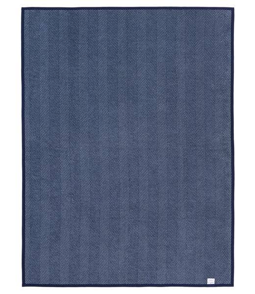Harborview Herringbone Navy Blanket - Nested Designs