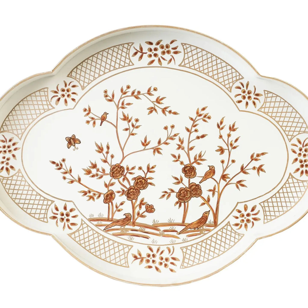 Chinoiserie Scalloped Tray - Nested