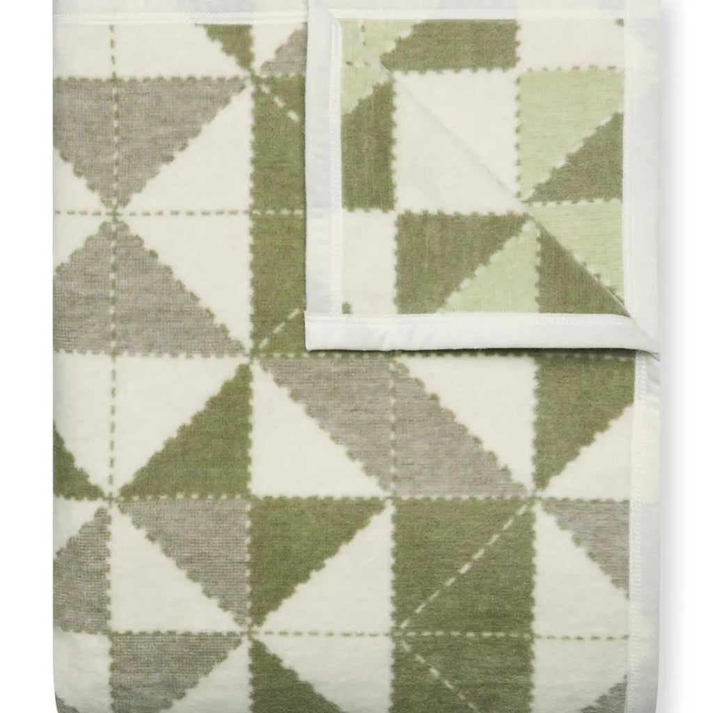 Patchwork Stars Smoky Olive Blanket - Nested