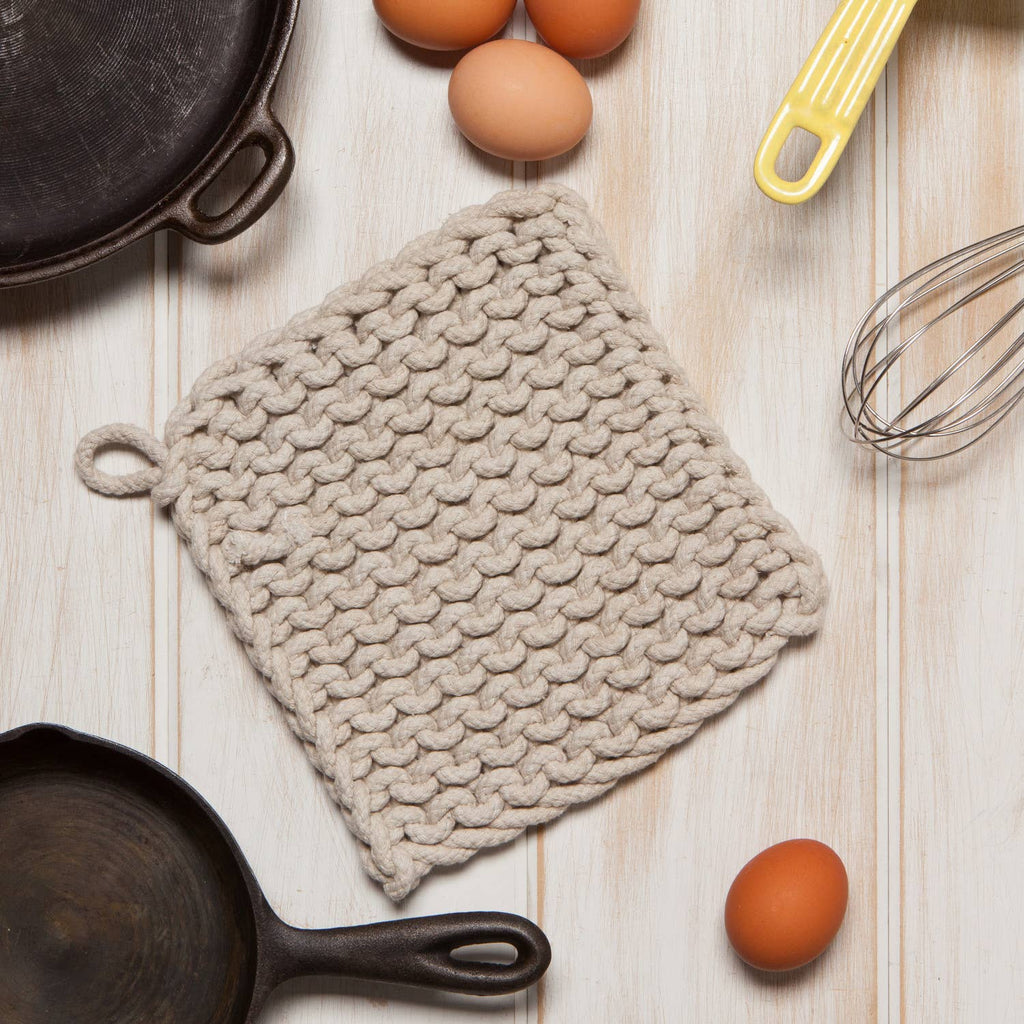 Dove Gray Knit Potholder - Nested Designs