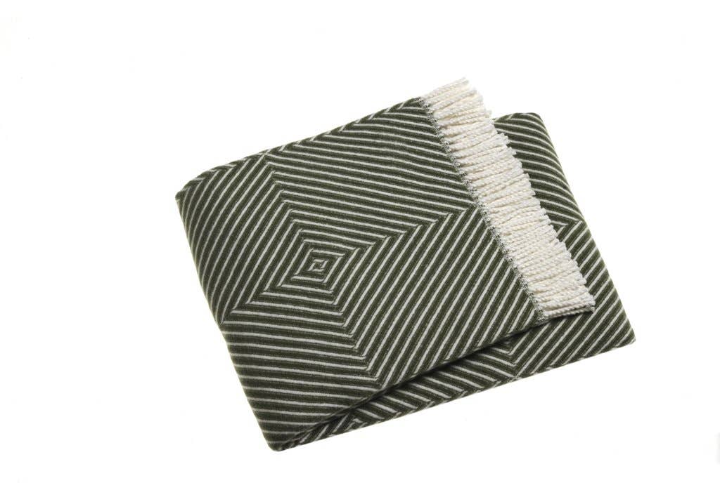 Graphic Square Throw in Moss Green - Nested Designs