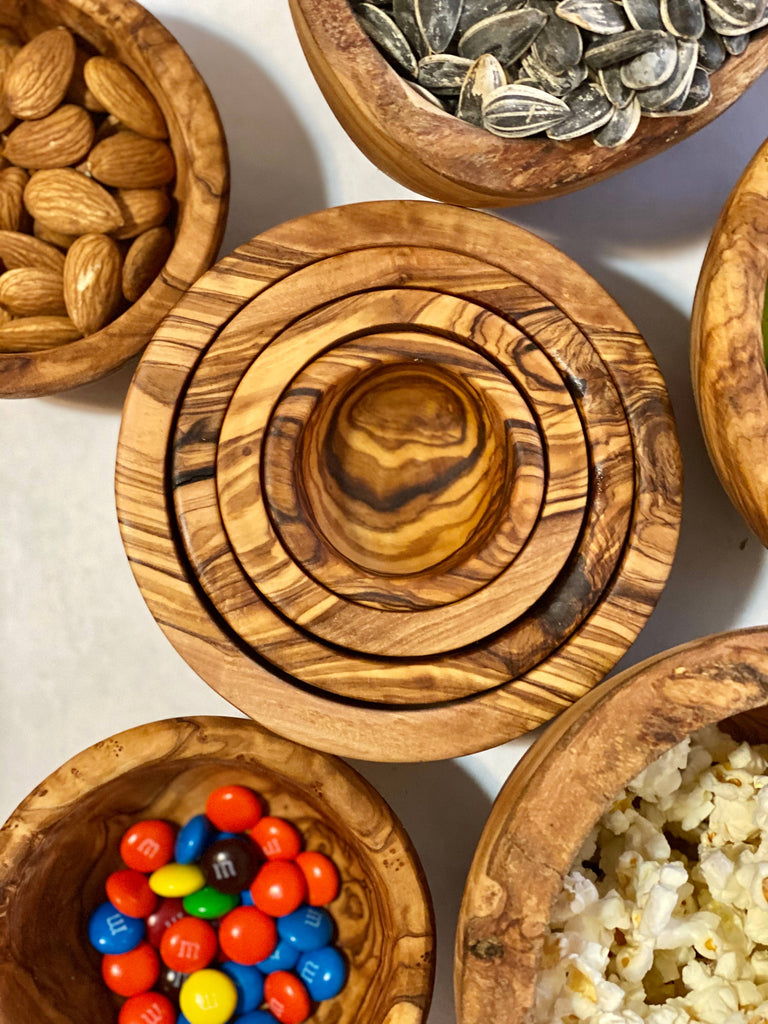 Olive Wood Nesting Bowls - Nested Designs