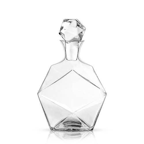 Faceted Crystal Liquor Decanter - Nested