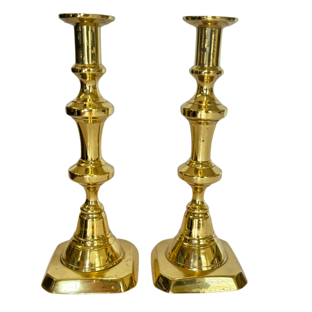 Tall Brass Candlesticks - Nest