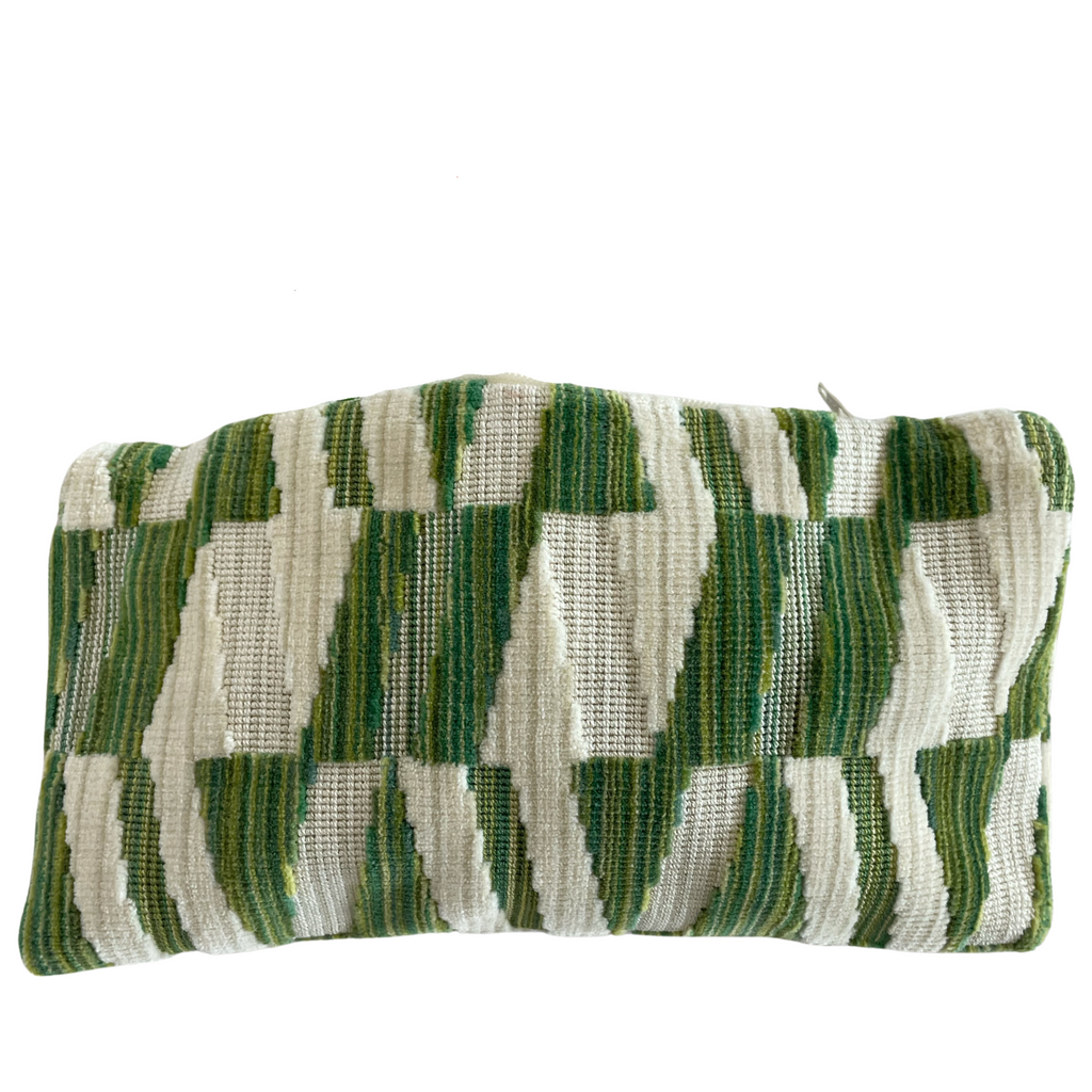 Green and White Zipper Pouch - NESTED