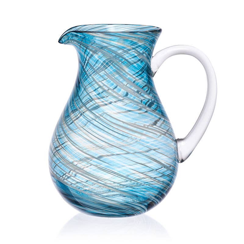 Blue Swirl Pitcher - Nested