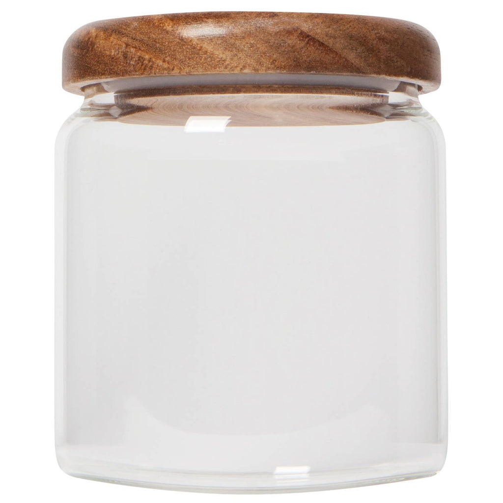 Glass Jar with Acacia wood lid - Nested