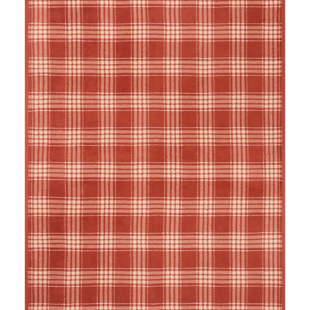 Autumn Plaid Desert Red Blanket - Nested