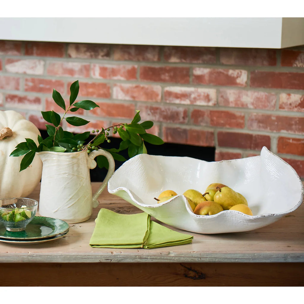 Atelier Free Form Large Textured Bowl in White - Nested Designs