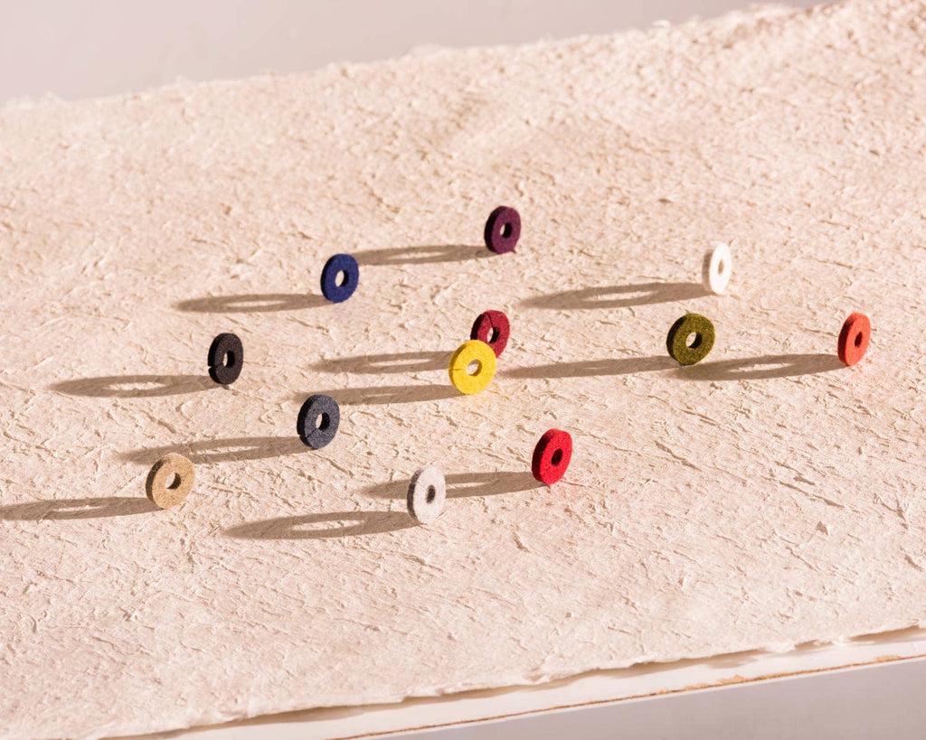 Merino Wool Felt Round Wine Markers in Set of Twelve - Nested Designs