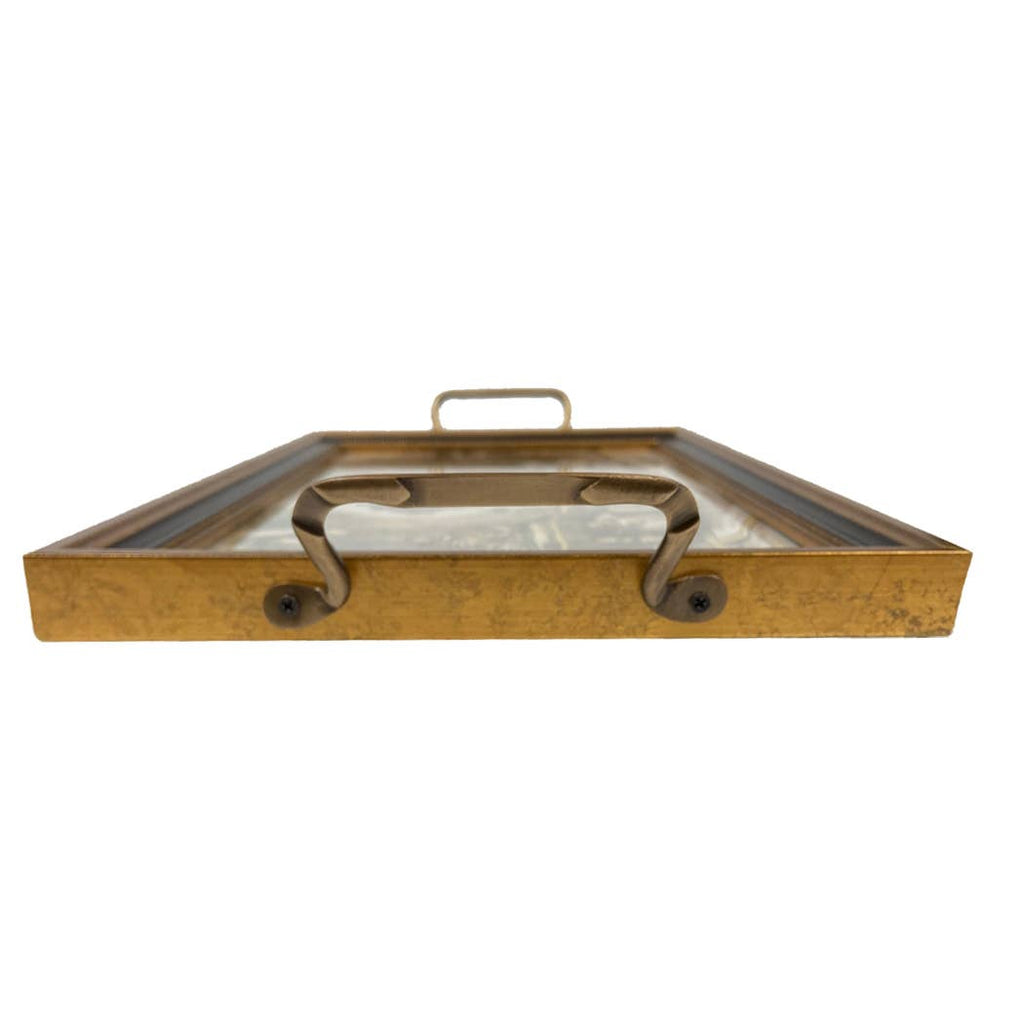 Arctic Hare Tray with Brass Handles - Nested