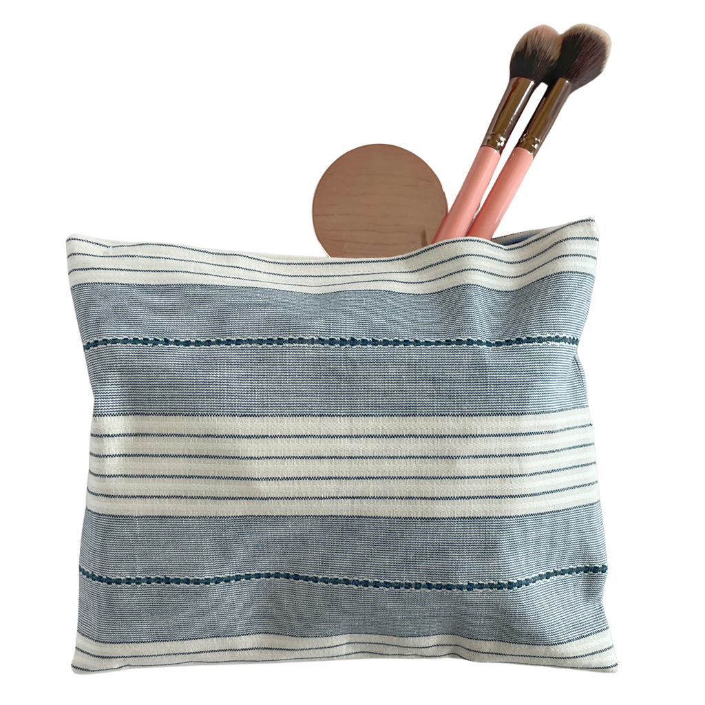 Blue and White Zipper Pouch - NESTED