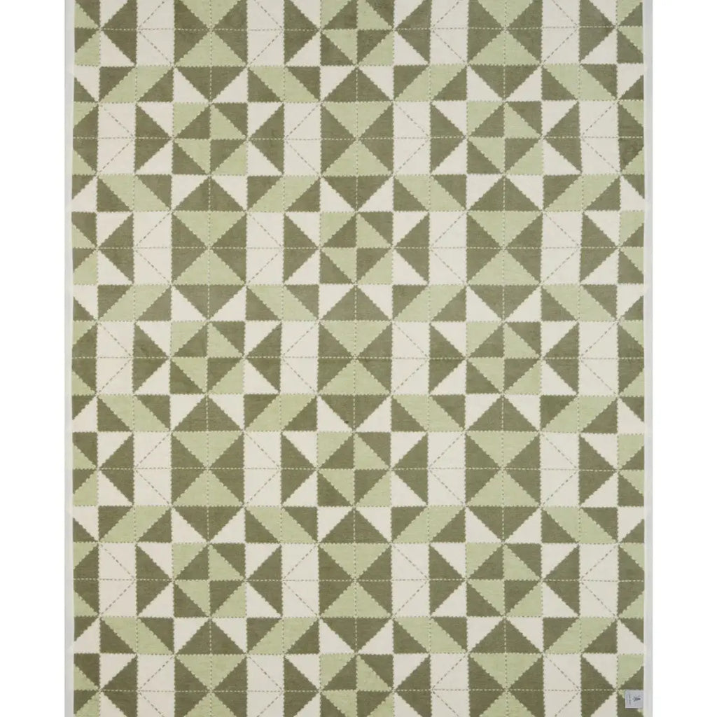 Patchwork Stars Smoky Olive Blanket  - Nested