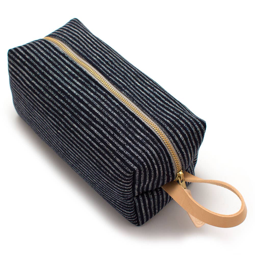 Indigo Chalk Stripe Travel Kit - Nested