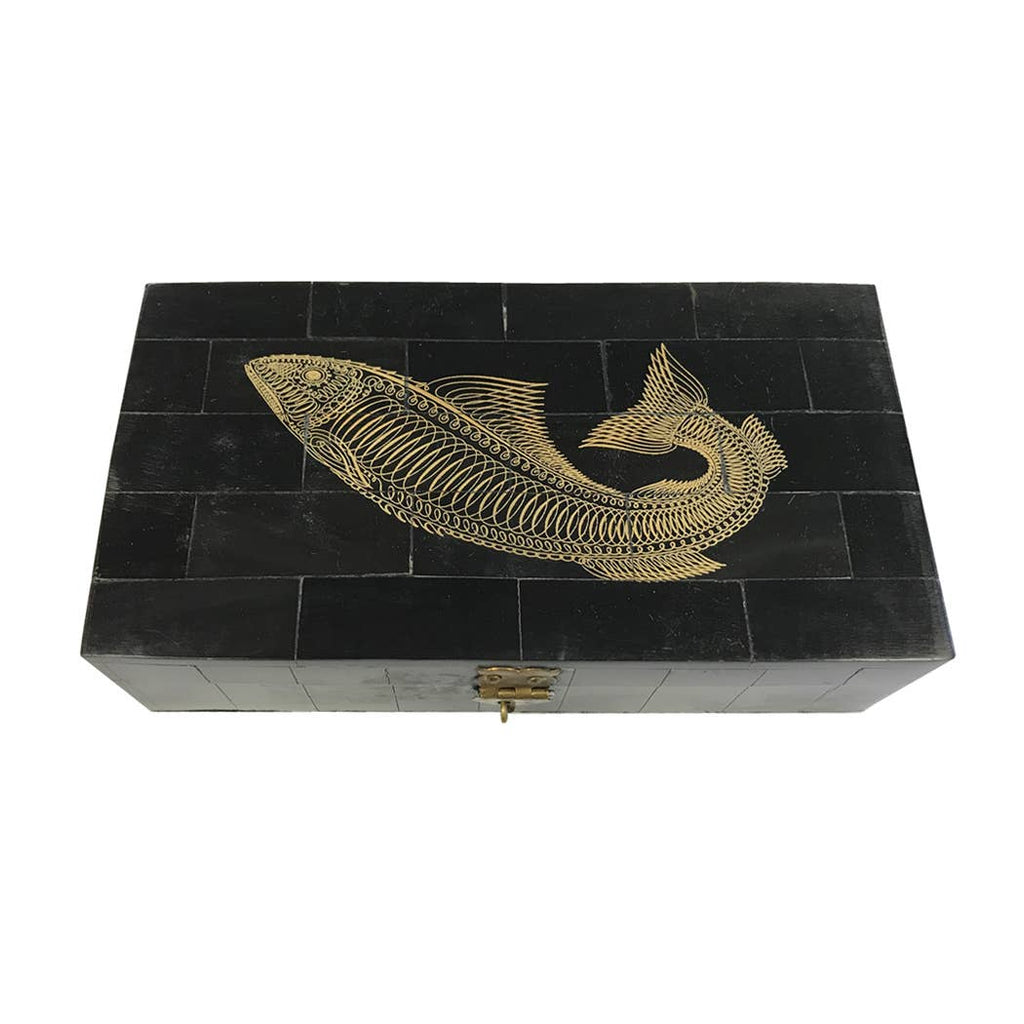 Fish Horn Engraved Box - Nested