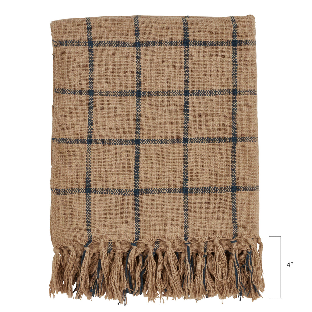 Cotton Checkered Throw Blanket - Nested Designs