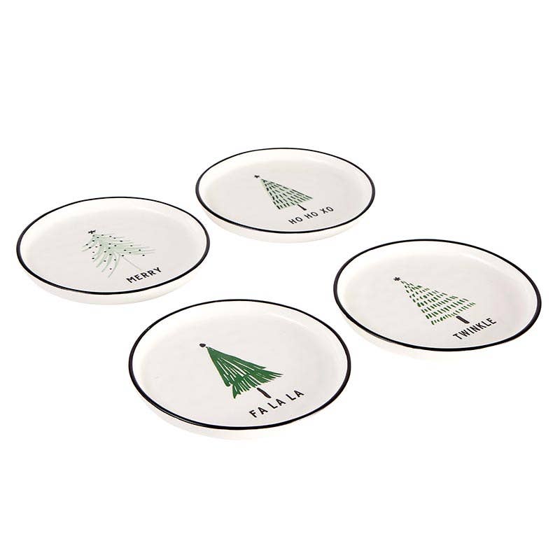 Green Trees Holiday Dishes, Set of Four  - Nested