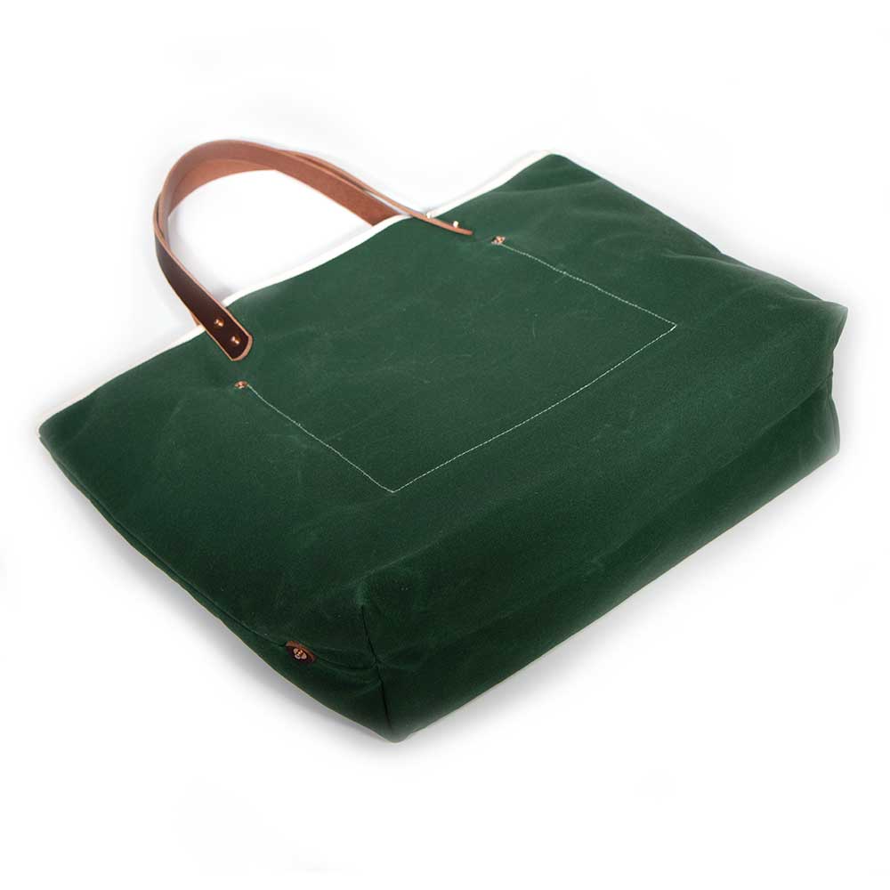 Tennis Green Canvas Tote Bag - Nested