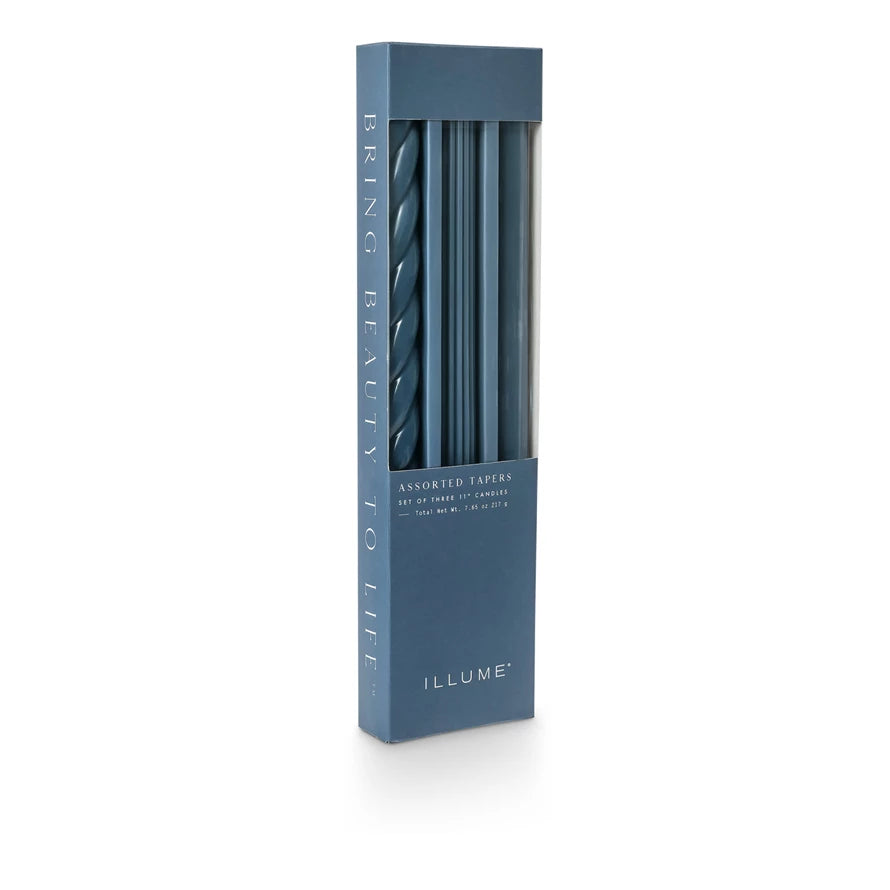 Assorted Taper Candles blue - Nested