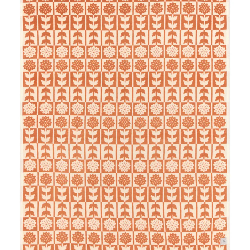 Floral Quilt Rust Blanket - Nested