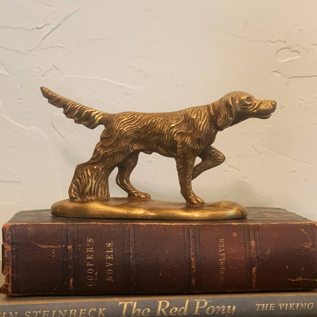 Solid Brass Dog Paperweight - Nested