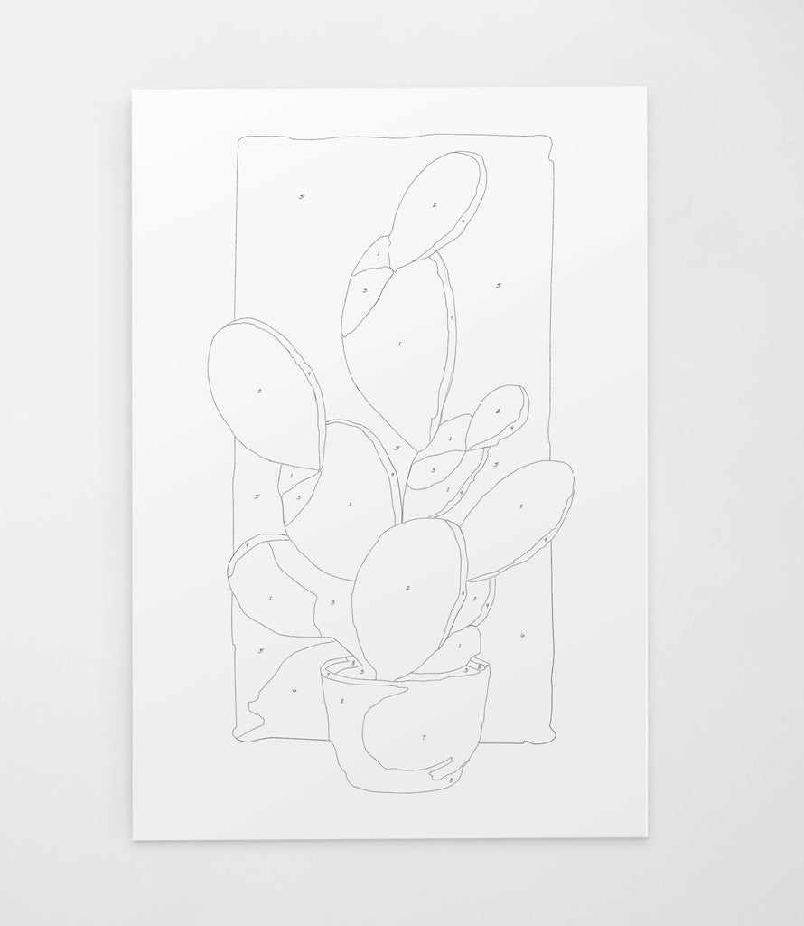 Potted Cactus Paint by Number - Nested